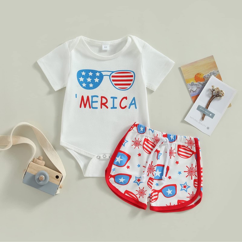 My First 4th of July Baby Boy Clothes Short Sleeve