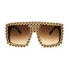 FEISEDY Oversized Square Sunglasses for Women with Sparkling Rhinestone Thick