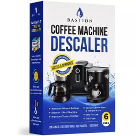 Bastion Descaling Powder Solution (6-Uses) Coffee Machine Descaler Cleaner