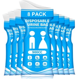 Emergency Portable Pee Bags and Vomit Bags, Unisex Disposable Urine Bag for Camping, Traffic Jams, Pregnant, Patient- 900ML - 8 PCS