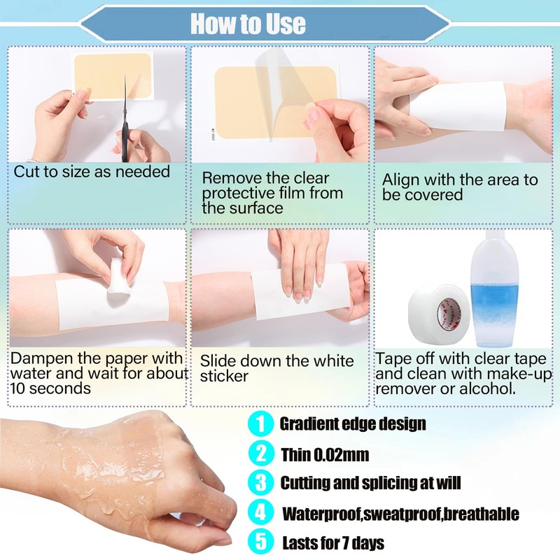 Tattoo Cover Up Patch,Ultra Thin Waterproof Sweatproof Cover Up Patch,for