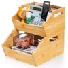 Cididu Cididu 2 Pack Bamboo Stackable Storage Bin, Countertop Open