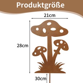 MOAZIFI Garden Stake Autumn Mushroom Decoration, Mushroom Decoration for Outdoor Use, Weatherproof, Rust Resistant, Durable, Decorative Mushrooms, Balcony, Patio or Flower Pot