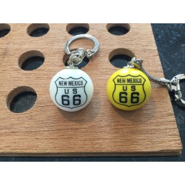 Unbranded VINTAGE | "New Mexico US 66" Key Chain | Yellow & White | 1993 | LOT OF 2
