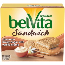 belVita Breakfast Biscuit Sandwiches, Cinnamon Brown Sugar & Vanilla Creme Flavor, 5 Packs (2 Biscuit Sandwiches Per Pack) - SET OF 4