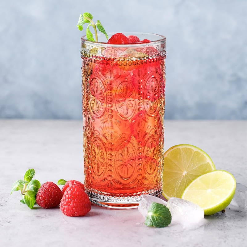 Bekith 6 Pack 12 oz Romantic Water Glasses, Premium Drinking