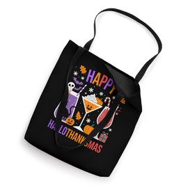 Holiday Cocktail Glasses HalloThanksMas Celebration Cheer Tote Bag