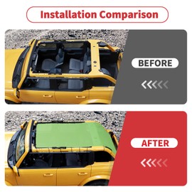 Linskip Full-Length Sunshade Compatible with Ford Bronco & Bronco Raptor 2021-2025, Mesh Screen Sun Shade Green Bikini Top Cover for Bronco Exterior Accessories 4 Door