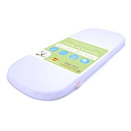 PEKITAS Oval Breathable Pram Mattress 70 x 30 x 5 cm 100% Cotton Cover