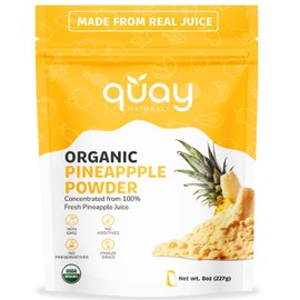 Quay Naturals Organic Pineapple Powder, 8oz, USDA Organic, Freeze-Dried Pineapple Fruit Powder, No Additives, Gluten-Free