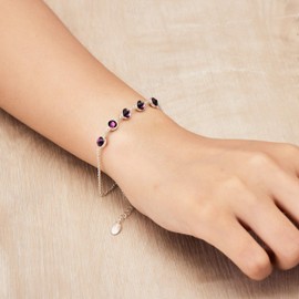Philip Jones Purple Crystal Chain Bracelet Created with Zircondia® Crystals
