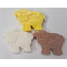 4x mini cow soap 5x0.5cm soaps fragrance free colours will vary