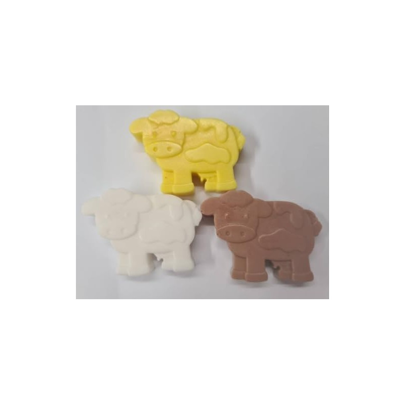4x mini cow soap 5x0.5cm soaps fragrance free colours will