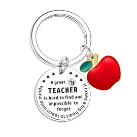 Nfyxcaz Teacher Keyring Thank You Gifts Appreciation Gifts For Women Men Leaving Gifts For Teacher Graduation Birthday Christmas Gifts (a great teacher)