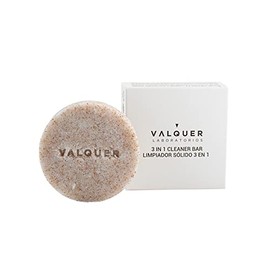 Valquer Limpiador Facial Sólido 3 en 1 con Exfoliante Natural Vegetal, Sin Jabón, Sin Plásticos, Triple Acción Limpia, Hidrata y Exfolia. Zero Waste  