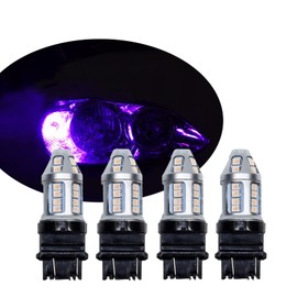 PA LED 4PCS 30SMD 3157 Purple Auto LED Bulb 12V for Turn Signal Side Marker Stop Backup Tail Light (3056 3156 3156A 3057 4057 3157 4157 T25)