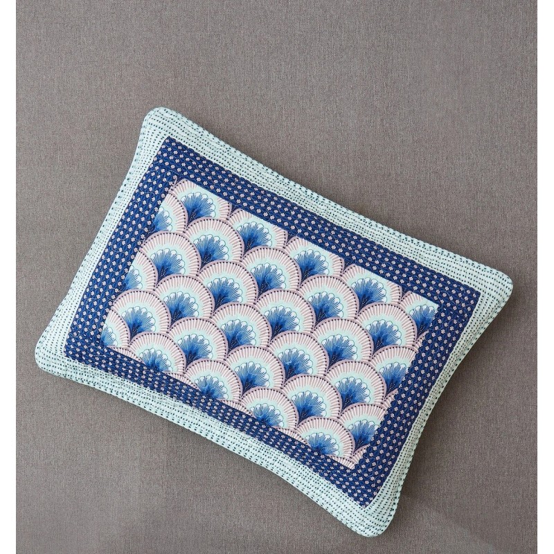 DaDa Bedding Mediterranean Fans Nautical Minty Blue Patchwork Bedspread Set