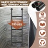 5-Rung Wall Mounted Metal Step Ladder, Basement Window Well Egress