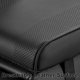 SEG Direct Car Center Console Cover, Breathable Leather Auto Armrest Cover, Memory Foam Arm Rest Cushion, Universal Car Seat Box Cover Car Interior Accessories, Black