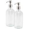 Cornucopia Brands 16-Ounce Clear Glass Bottles w/Stainless Steel Pumps (2