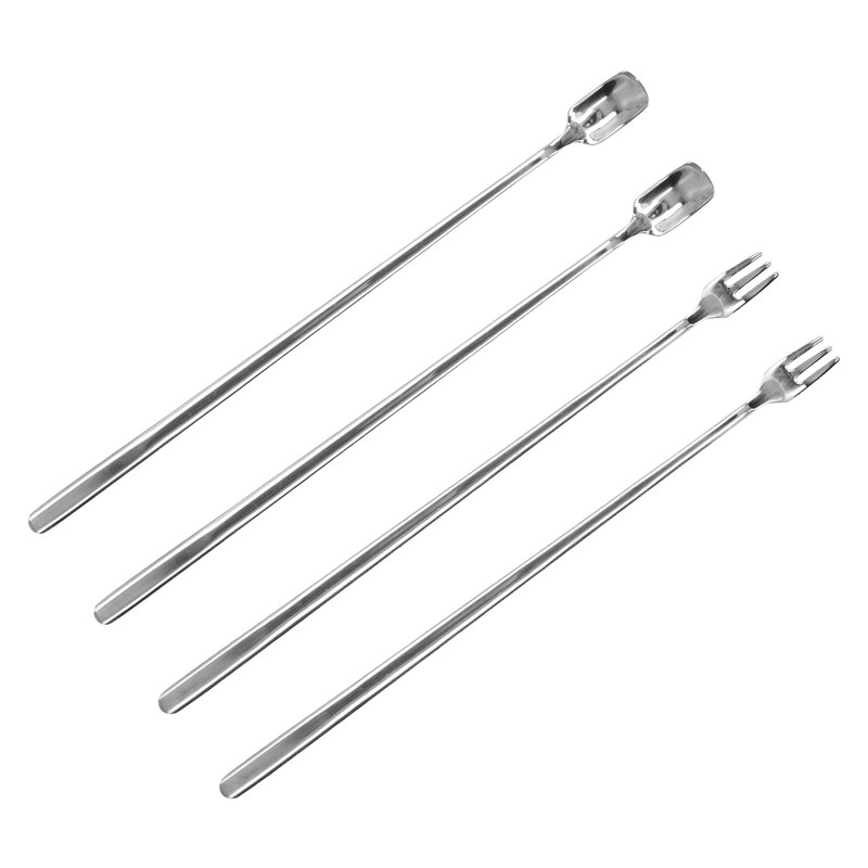 4Pcs 304 Stainless Steel Coffee Spoon Long Handle Coffee Spoon