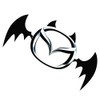 Black Bat Bat Sticker Seal Emblem