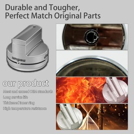 runfider 5PCS W11101439 Maytag Gas Range Knobs, Upgraded Ultra Heat Resistant ABS Plastic Burner Control Knobs, Compatible with MGR6600FZ0, MGR6600FB0, MGR6600FW0, MGR7700LZ1 and More