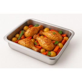 CURIOSIDADES NICKTE Inserto de Acero Inoxidable o Charolas De Acero Inoxidable - Charola para Hornear - Inserto Diferentes Tamaños: Buffetera Especial para Ensaladas y Comida(36X27X4.8CM)