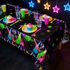 APUXXJUPA 4 Pack Glow in the Dark Tablecloths, Neon Table