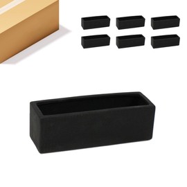 WGVI Long Rectangle Ceramic Planter Vase in Black 12" x 4" x 4"H, Block Rectangular Terrarium Box Pot, Flower Arrangement, Table top Centerpiece, Home Decor Organization Storage Container, 6 Pcs.