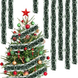 CIYIN Christmas Tree Tinsel Garland, 5 x 2 m Christmas Decoration Garland, Fir Green, Christmas Garland, Christmas Decoration Garland for Doors, Fireplaces, Stair Railings
