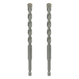 Sabre Tools 3/8 Inch x 6 Inch Masonry Drill Bit, Carbide Tipped 2-Pack for Concrete, Brick, Stone, 1/4” Hex Shank, Impact Performance (3/8" x 6", 2)