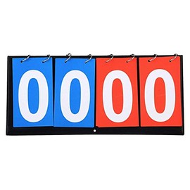 LIUSM 4-Digital Portable Table Top Scoreboard Flipper, Multi Sports Score Flip Scoreboard Score Keeper