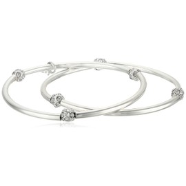 Nine West "Nw Boxed Gifting" Silver-Tone 2 Piece Bangle Bracelet