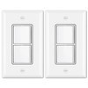 BESTTEN 2 Pack Double Rocker Light Switch, Single Pole Combination