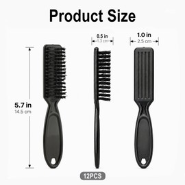 Barber Clipper Cleaning Brushes Set, 12 Pcs Hair Styling Nylon Brush Tool, Multifunctional Cleaning Supplies for Hair Salon, Home and Travel Use, Fits Fades Nail Neck Duster Manicure (Black)