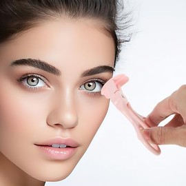 Rizador de Pestañas Manual Clip Ajustable en Color Rosa, Herramienta para Maquillaje de Pestañas, Apto para Principiantes y Uso en Casa               