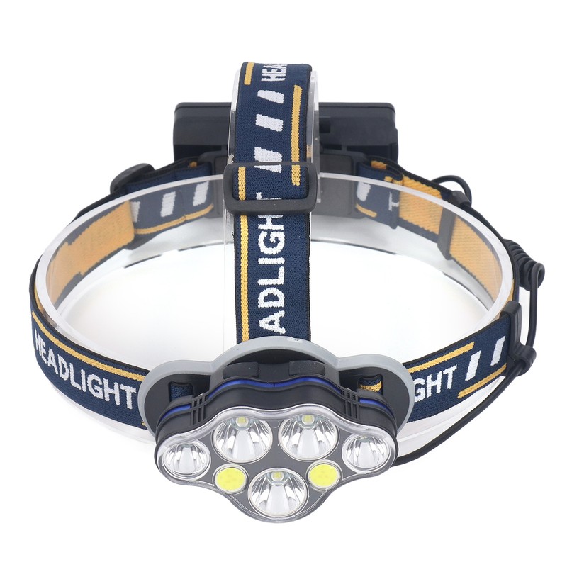 7 Core Headlight Long Range USB Rechargeable Headlamp Outdoor Work