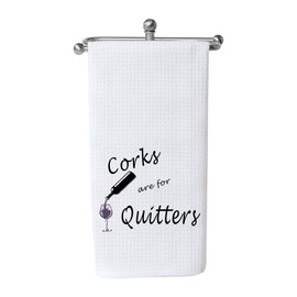 Corks are for Quitters Wine Lover Gift Hostess Towel Dish Towel Housewarming Gift (Corks are for Quitters CA)