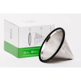 POUR OVER COFFEE FILTER - Reusable Stainless Steel Coffee Filter Cone for Chemex, Hario V60, and Other Pour Over Coffee Makers