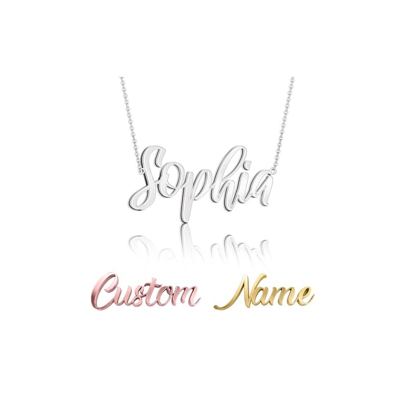 Collar con nombre personalizado para mujer, collar con placa de