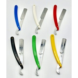 6 x Turkish Cut Throat Razor/Straight Modern Shaving Shavette (6 pcs Perma-Sharp razor blade (Gift)