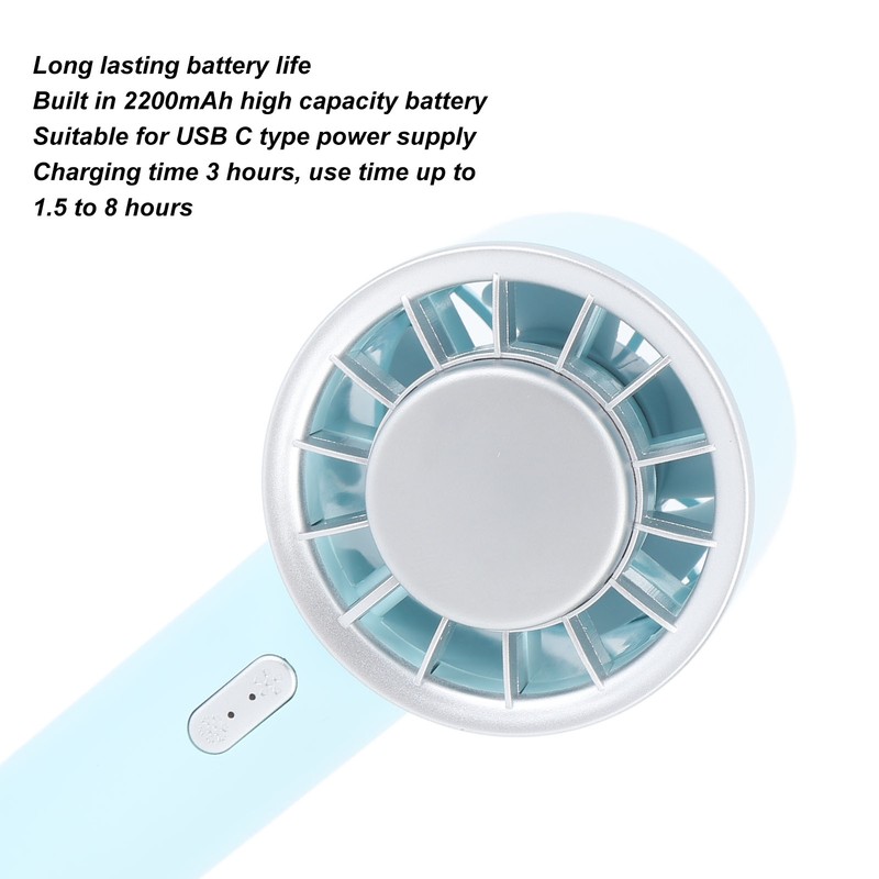 Mini Handheld Fan USB Charging 2200mAh Battery Portable Handheld Fan