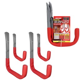 DEKTON 4PC Assorted Wall Hooks - Heavy-Duty Hooks with Max Capacity of 35kg | Ideal for Hanging Tools, Coats, Bags, and More | Durable, Rust-Resistant Metal Construction for Home, Garage, or Office
