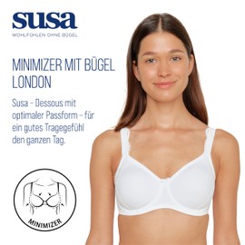Susa Women's Underwired Minimiser Bra 8013 white D 40