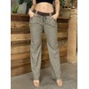 Flamingals Low Rise Cargo Wide Leg Pants for Women Drawstring