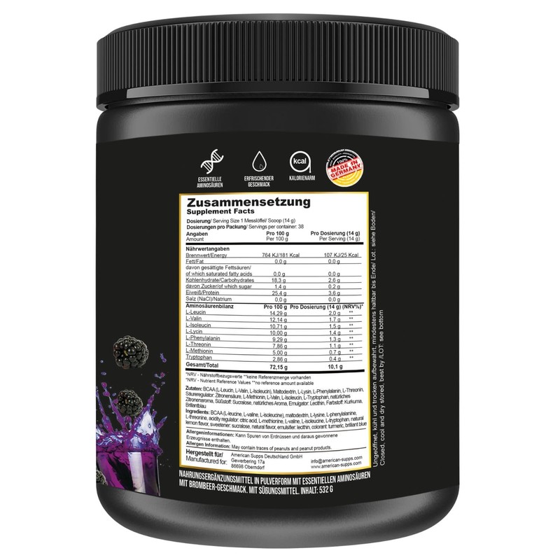 American Supps® PREMIUM EAA - essentielle Aminosäuren - EAA Pulver