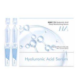 KOEC 30 Boxes -5% Hydrating Serum- Deep Moisturizing Hyaluronic Acid Tubes Skin Repair Single-Use Vials Skincare Comfort
