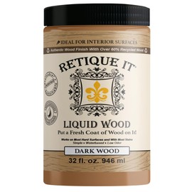 Retique It New and Improved Formula Liquid Wood Coatings - Stainable Primer - Paint It Then Stain it (Dark Wood, Large)