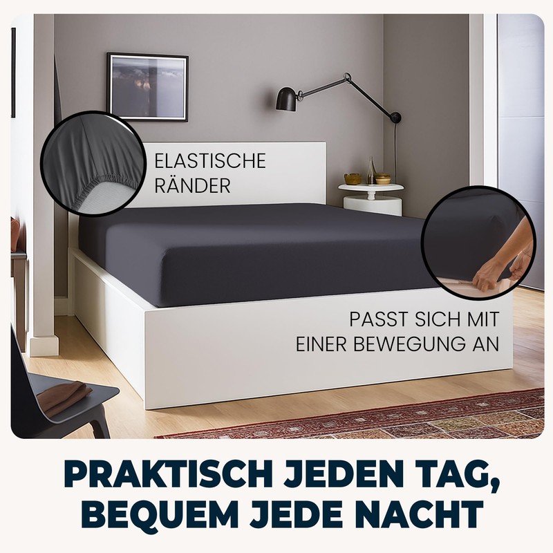 Flowen Fitted Sheet 180 x 200 cm Microfibre Fitted Sheet